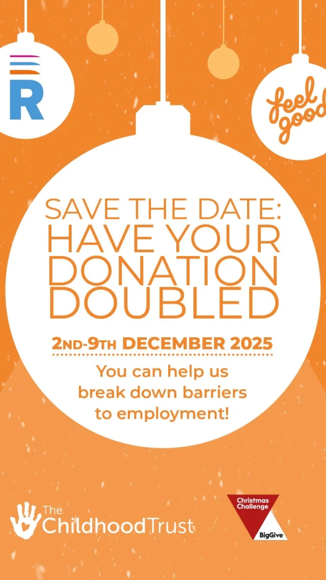 Every donation doubled this Christmas! 

We’re so excited to announce that we’re taking part in the Big Give Christmas Challenge again this year, and YOU can help us reach our target and break down barriers to employment!

Thanks to The Childhood Trust and The East End Family Trust, donations made to us between 2nd & 9th December will be DOUBLED, allowing you to make double the difference at no extra cost 🙏

Save the date, or make a pledge in 30 seconds through the link in our bio and we’ll remind you when donations open!